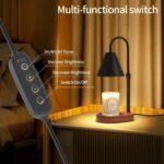 Black Candle Warmer Lamp with Timer and Dimmer,Mother's Day\/Birthday for Mom\/Wife,Electric Wax Melt Warmer,Home Decor,Scented Jar Lamp,Adjustable Height,with 2 Bulbs