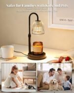 Dimmable Candle Warmer Lamp with Timer Adjustable Height, Mothers Day Gifts for Mom, Home Decor Birthday Housewarming Gifts for Women, Modern Electric Wax Melt Warmer for Scented Jar Candles, Clear