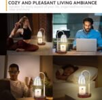 Candle Warmer Lamp with 3 Bulbs, Adjustable Height Dimmable Candle Warmer with Timer, Compatible with Large Jar Candles, Candle Lamp with Charming Gift Box for Her\/Him