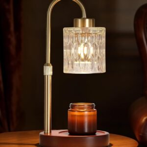 Candle Warmer Lamp with Dimmer and Timer,Home Decor Lamp for Scented Jar,Antique Brass Electric Wax Melt Warmer,Mother's Day\/Birthday\/Christmas Gifts for Mom\/Wife,Adjustable Height,with 2 Bulbs
