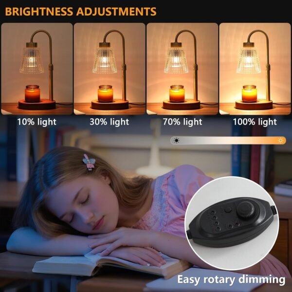 Candle Warmer Lamp WithTimer and Dimmer,Fragrance Electric Wax Melt Warmer with 2 Bulbs,Scented Jar Lamp,Mother's Day\/Birthday\/Christmas Gifts for Mom\/Wife,Home Decor,Adjustable Height