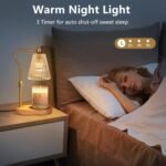 Candle Warmer Lamp - Candle Warmer Lamp with Timer and Dimmer Adjustable Height,Electric Wax Melt Warmer with 2 Bulbs for Scented Jar Candles Home Decor Mother's Day Gifts, Amber