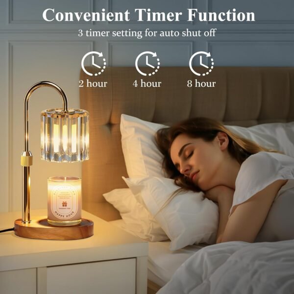 Candle Warmer Lamp, with Timer Dimmer Adjustable Height, Home Decor, Room Decor, Wax Melt Warmer for Candles, Gifts for Mom, Gifts for Mother's Day, Birthday Gifts for Women