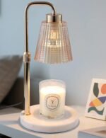 Candle Warmer Lamp with Timer Dimmable, Birthday Gifts for Women Mom, House Warming Gifts New Home Decor, Wax Melt Warmer for Jar Candles with 2 Bulbs, White Marble Base