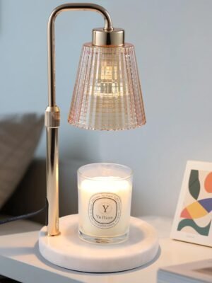 Candle Warmer Lamp with Timer Dimmable, Birthday Gifts for Women Mom, House Warming Gifts New Home Decor, Wax Melt Warmer for Jar Candles with 2 Bulbs, White Marble Base