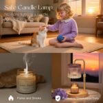 Candle Warmer Lamp with Timer: Purple Candle Warming Lamp with 2 Bulbs Height Adjustable Wax Melt Dimmable Bedroom Decor for Women