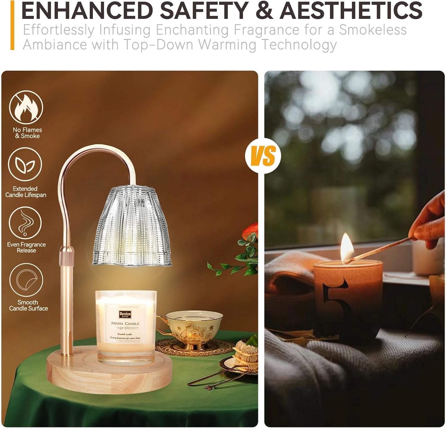 TOACSUCP Candle Warmer Lamp with 3 Bulbs, Adjustable Height Dimmable Candle Warmer with Timer, Compatible with Large Jar Candles, Candle Lamp with Charming Gift Box for Her\/Him - Image 5