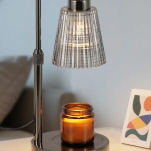 GODONLIF Silver-GrayCandle Warmer Lamp with Cycle Timer, Birthday Gifts for Women Mom Her, House Warming Gifts New Home Room Decor, Wax Melt Warmer for Jar Candles with 2 Bulbs