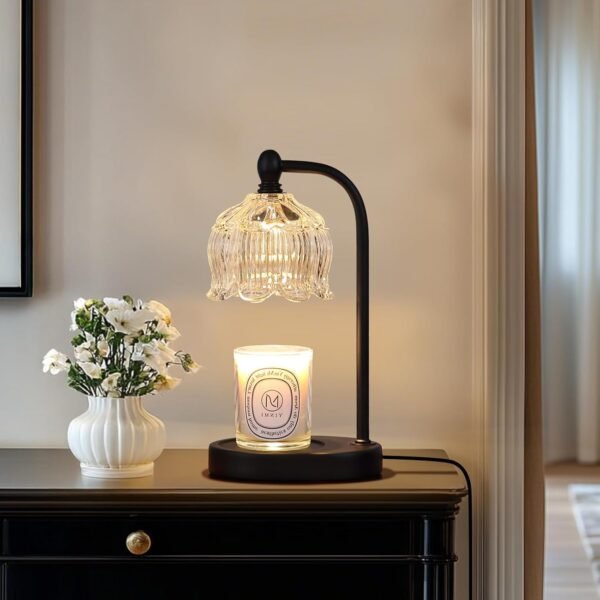 Black Candle Warmer Lamp with Timer and Dimmer,Flameless Wax Melt Warmer for Jar Candles with 2 Bulbs,House Warming Gifts,Mother's Day\/Birthday Gifts for Mom\/Wife,Home Decor
