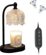Black Candle Warmer Lamp with Timer and Dimmer,Flameless Wax Melt Warmer for Jar Candles with 2 Bulbs,House Warming Gifts,Mother's Day\/Birthday Gifts for Mom\/Wife,Home Decor