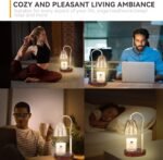 Candle Warmer Lamp with 3 Bulbs, Adjustable Height Dimmable Candle Warmer with Timer, Compatible with Large Jar Candles, Candle Lamp with Charming Gift Box Ribbon for Her\/Him