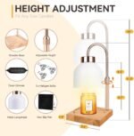 Candle Warmer Lamp with 3 Bulbs, Adjustable Height Dimmable Candle Warmer with Timer, Compatible with Large Jar Candles, Candle Lamp with Charming Gift Box Ribbon for Her\/Him(White)