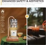 Candle Warmer Lamp with 3 Bulbs, Adjustable Height Dimmable Candle Warmer with Timer, Compatible with Large Jar Candles, Candle Lamp with Charming Gift Box Ribbon for Her\/Him