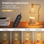 Candle Warmer Lamp - Candle Warmer Lamp with Timer and Dimmer Adjustable Height,Electric Wax Melt Warmer with 2 Bulbs for Scented Jar Candles Home Decor Mother's Day Gifts, Amber