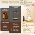 2 Pack Candle Warmer Lamp with Timer & Dimmer, Perfect Housewarming & Birthday Gifts for Women and Mom, Stylish Home Decor for Scented Wax & Jar Candles, Elegant Amber Glass Design