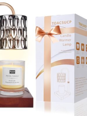 Candle Warmer Lamp with 3 Bulbs, Adjustable Height Dimmable Candle Warmer with Timer, Compatible with Large Jar Candles, Candle Lamp with Charming Gift Box Ribbon for Her\/Him