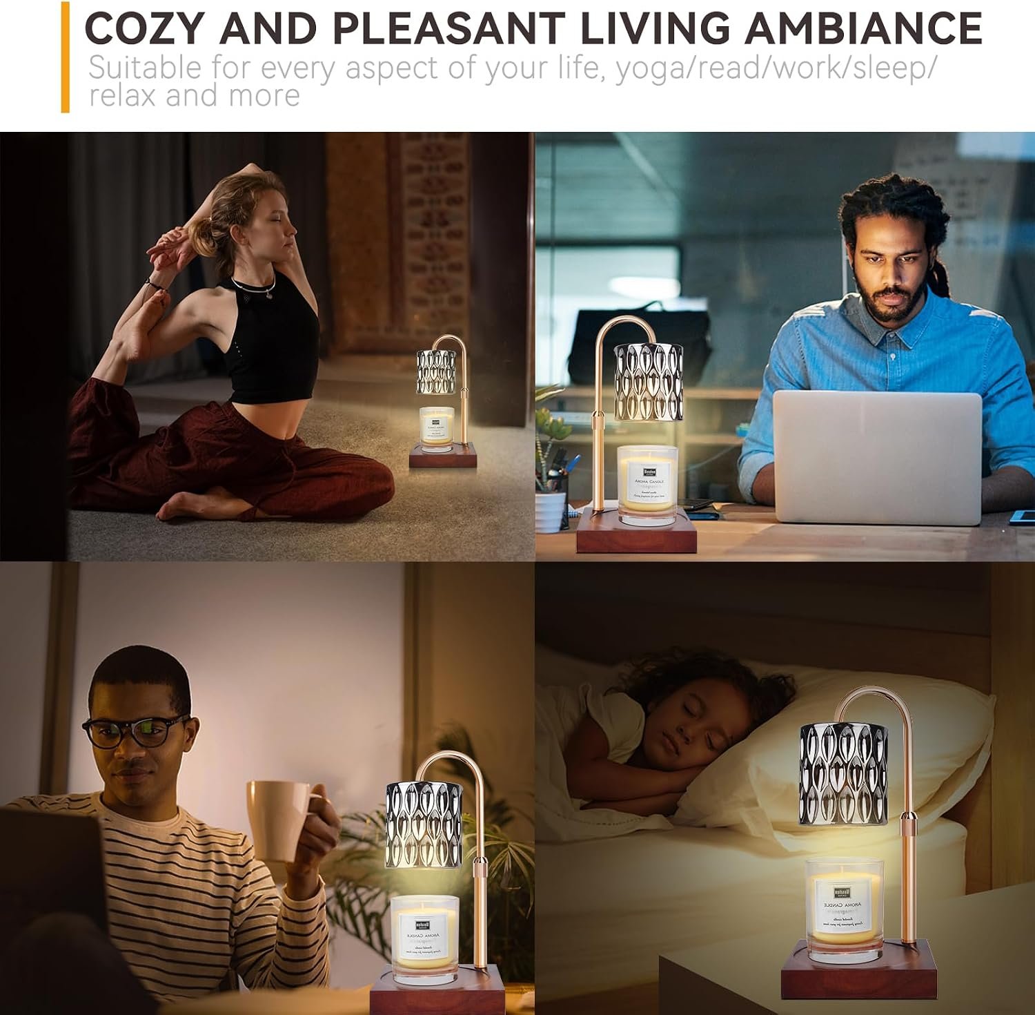 TOACSUCP Candle Warmer Lamp with 3 Bulbs, Adjustable Height Dimmable Candle Warmer with Timer, Compatible with Large Jar Candles, Candle Lamp with Charming Gift Box Ribbon for Her\/Him - Image 5