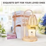 Candle Warmer Lamp with 3 Bulbs, Adjustable Height Dimmable Candle Warmer with Timer, Compatible with Large Jar Candles, Candle Lamp with Charming Gift Box Ribbon for Her\/Him
