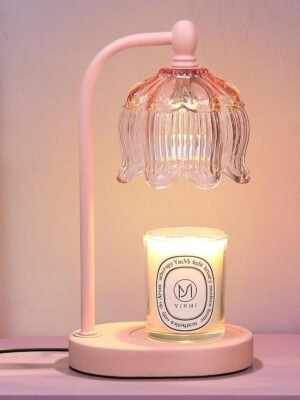 Pink Candle Warmer Lamp with Timer and Dimmer,Gifts for Mom\/Wife, Melt Wax Warmer Lamp with 2 Bulbs for Candle Jars House Warming New Home Decor