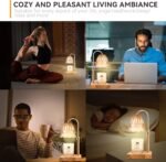 TOACSUCP Candle Warmer Lamp with 3 Bulbs, Adjustable Height Dimmable Candle Warmer with Timer, Compatible with Large Jar Candles, Flower Candle Warmer with Charming Gift Box Ribbon(Light Yellow)