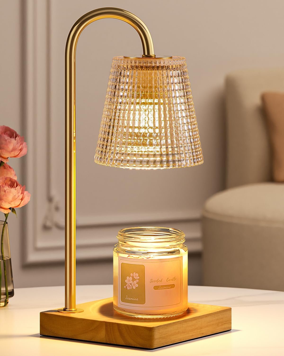 Candle Warmer Lamp-Dimmable Candle Lamp with Timer, Christmas Birthday Gifts for Women, House Warming Gifts for New Home Bedroom Decor, Vintage Wax Warmer for Scented Wax