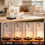 Hong-in Modern Gold Candle Warmer Lamp with Black Marble Base, Glass Shade Electric Candle Melter for Scented Candles, Stylish Home Kitchen Decor & Gift for Women