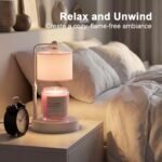 Pink Candle Warmer Lamp with Timer, Modern Farmhouse Dimmable Candle Warmer, Height Adjustable Electric Candle Lamp Warmer with 2 Bulbs, Home Decor for Bedroom-Pink
