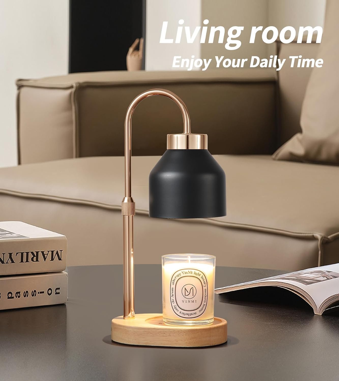 MEIXISUE Candle Warmer Lamp with Dimmer and Timer,Home Decor Lamp for Scented Jar,Electric Wax Melt Warmer,Mother's Day\/Birthday for Mom\/Wife,Adjustable Height,with 2 Bulbs - Image 8