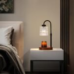 Black Candle Warmer Lamp with Dimmer and Timer,Home Decor Lamp for Scented Jar,Electric Wax Melt Warmer,Mother's Day\/Birthday\/Christmas Gifts for Mom\/Wife,Adjustable Height,with 2 Bulbs