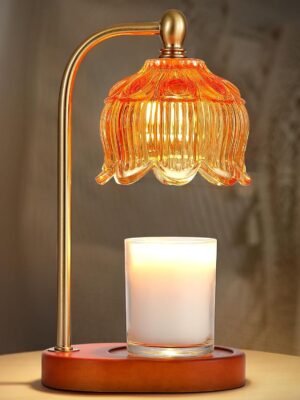 Candle Warmer Lamp with Timer and Dimmer,Electric Amber Light Gifts for Women Melt Wax Warmer Lamp with 2 Bulbs for Candle Jars House Warming New Home Decor