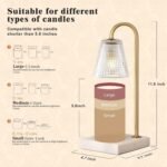Gold and Marble Candle Warmer Lamp with Textured Glass Shade, Elegant Candle Lamp for Bedroom Living Room Kitchen, Luxury Home Decor Accent Lamp,Birthday Gift for Women