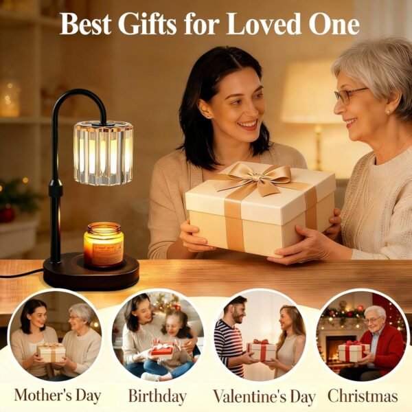 Candle Warmer Lamp, with Timer Dimmer Adjustable Height, Home Decor, Room Decor, Wax Melt Warmer for Candles, Gifts for Mom, Gifts for Mother's Day, Birthday Gifts for Women