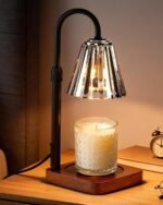 Black Candle Warmer Lamp with Timer Dimmer Adjustable Height, Birthday Gifts for Women Mom Sister Her, Office Room Home Decor, Vintage Wax Warmer House Warming Gifts