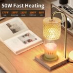 2 Pack Candle Warmer Lamp with Timer & Dimmer, Perfect Housewarming & Birthday Gifts for Women and Mom, Stylish Home Decor for Scented Wax & Jar Candles, Elegant Amber Glass Design