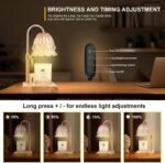 TOACSUCP Candle Warmer Lamp with 3 Bulbs, Adjustable Height Dimmable Candle Warmer with Timer, Compatible with Large Jar Candles, Flower Candle Warmer with Charming Gift Box Ribbon(Light Yellow)