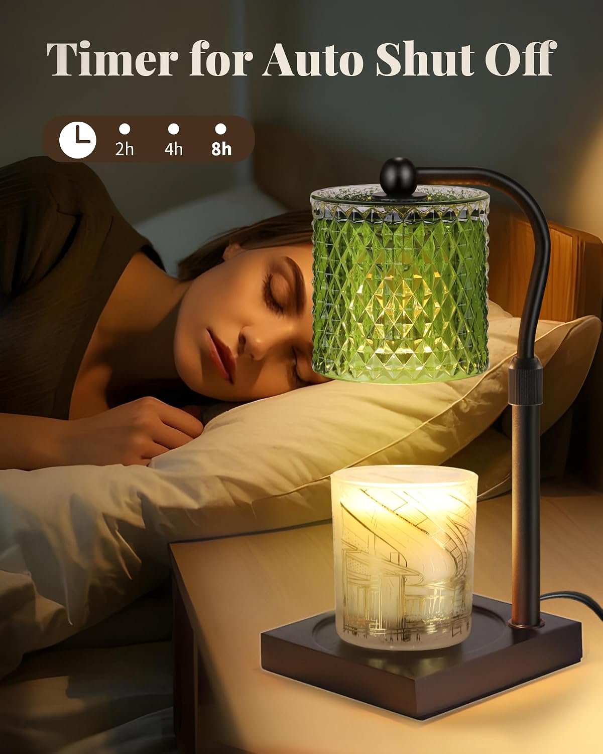 Linstaine Candle Warmer Lamp with Timer Dimmer Adjustable Height, Birthday Gifts for Women, House Warming New Home Decor Gifts for Mom, Electric Wax Warmer for Jar Candles, Green - Image 4