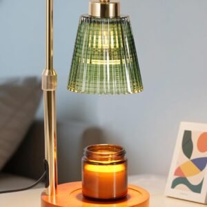 GODONLIF Green Candle Warmer Lamp with Cycle Timer, Birthday Gifts for Women Mom Her, House Warming Gifts New Home Room Decor, Wax Melt Warmer for Jar Candles with 2 Bulbs