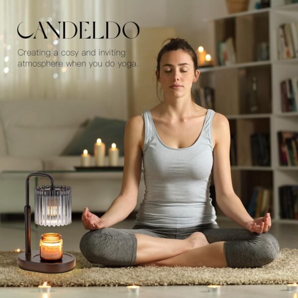 Candle Warmer Lamp with Timer: Black Candle Warming Lamp Height Adjustable Wax Melt Warmer Dimmable Modern Farmhouse New Home Bedroom Decor Mothers Day Housewarming Gift for Women