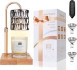 Candle Warmer Lamp with 3 Bulbs, Adjustable Height Dimmable Candle Warmer with Timer, Compatible with Large Jar Candles, Candle Lamp with Charming Gift Box Ribbon for Her\/Him