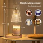 Candle Warmer Lamp - Candle Warmer Lamp with Timer and Dimmer Adjustable Height,Electric Wax Melt Warmer with 2 Bulbs for Scented Jar Candles Home Decor Mother's Day Gifts, Amber