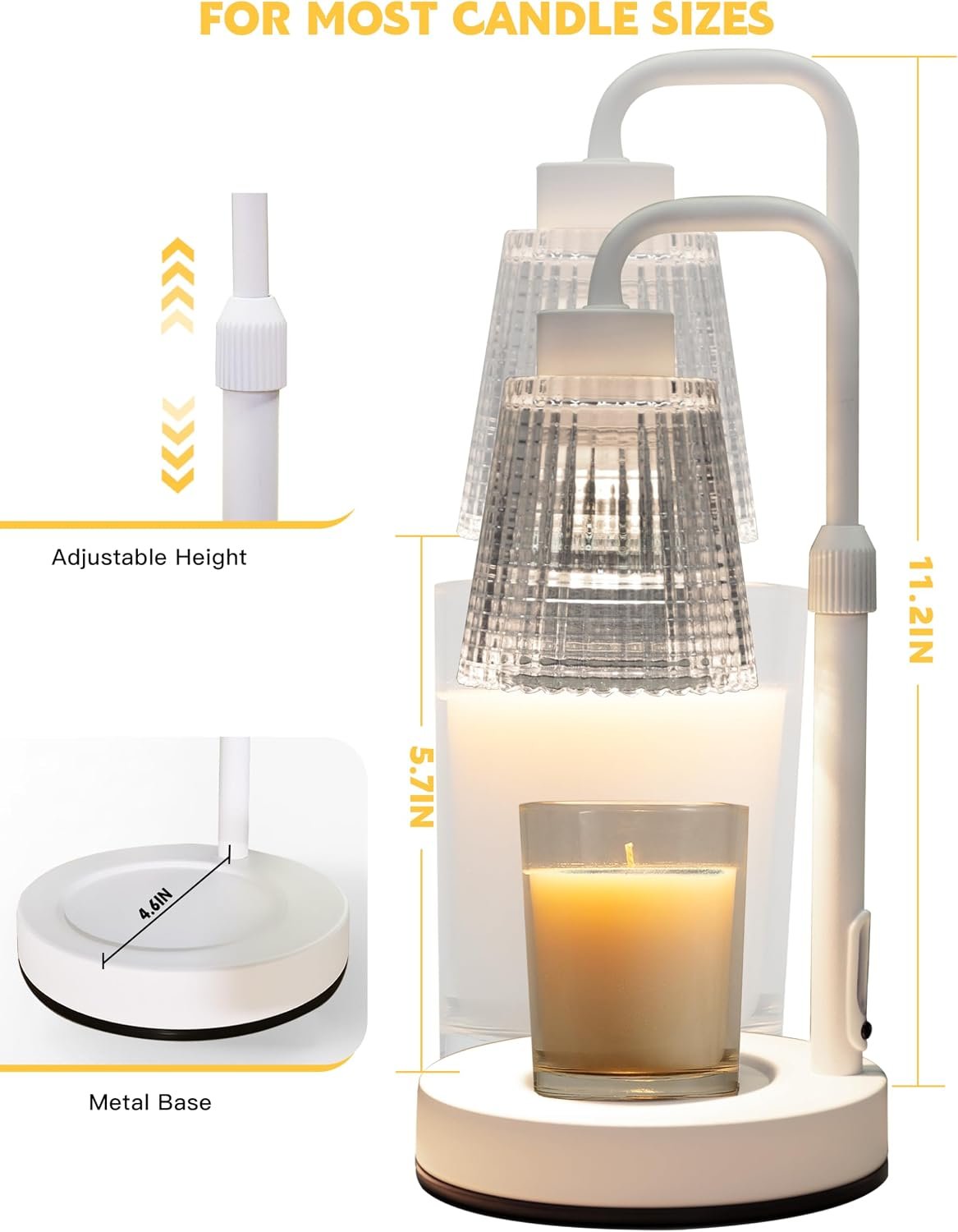 GODONLIF Candle Warmer Lamp with Timer Dimmable, Birthday Gifts for Women Mom, House Warming Gifts New Home Decor, Wax Melt Warmer for Jar Candles with 2 Bulbs - Image 6