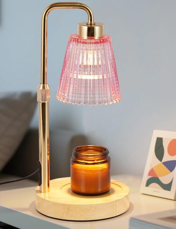 Pink Candle Warmer Lamp with Cycle Timer, Birthday Gifts for Women Mom Her, House Warming Gifts New Home Room Decor, Wax Melt Warmer for Jar Candles with 2 Bulbs