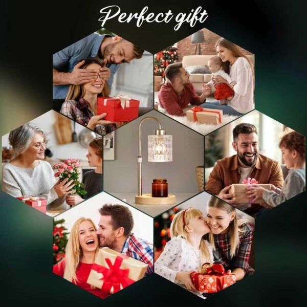 Gold Candle Warmer Lamp with Dimmer and Timer,Home Decor Lamp for Scented Jar,Electric Wax Melt Warmer,Mother's Day\/Birthday\/Christmas Gifts for Mom\/Wife,Adjustable Height,with 2 Bulbs