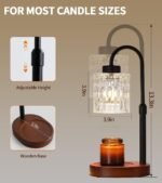 Black Candle Warmer Lamp with Dimmer and Timer,Home Decor Lamp for Scented Jar,Electric Wax Melt Warmer,Mother's Day\/Birthday\/Christmas Gifts for Mom\/Wife,Adjustable Height,with 2 Bulbs