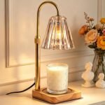 Candle Warmer Lamp with Timer & Dimmer - Mothers Day Gifts for Women Mom Her, Aesthetic Office Home Decor, Adjustable Height Wax Melter for Candle Jar & 3-Wick Candles (2 Bulbs Included)