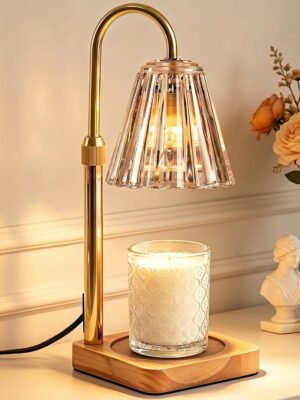 Candle Warmer Lamp with Timer & Dimmer - Mothers Day Gifts for Women Mom Her, Aesthetic Office Home Decor, Adjustable Height Wax Melter for Candle Jar & 3-Wick Candles (2 Bulbs Included)