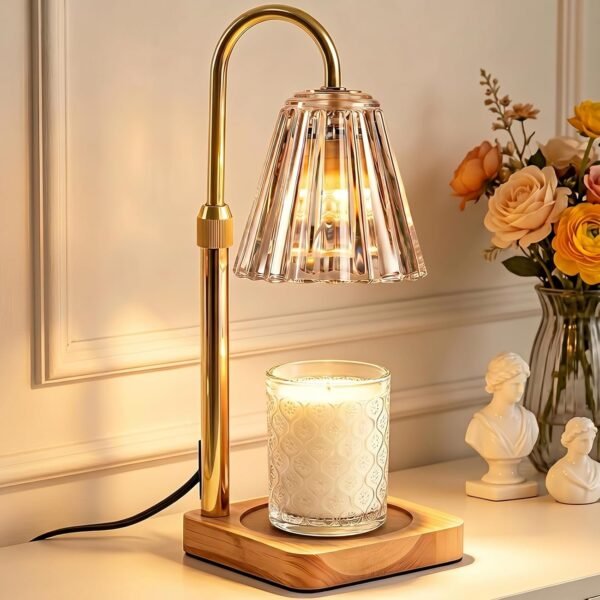 Candle Warmer Lamp with Timer & Dimmer - Mothers Day Gifts for Women Mom Her, Aesthetic Office Home Decor, Adjustable Height Wax Melter for Candle Jar & 3-Wick Candles (2 Bulbs Included)