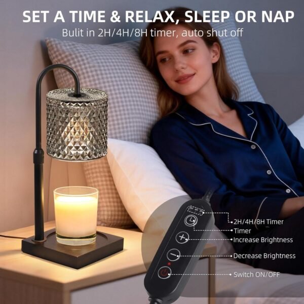 YAYIT Candle Warmer Lamp with Timer Dimmer Adjustable Height, Candle Warmer with 2 Bulbs for Jar Candles, Home Decor, for Women Birthday