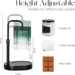 Candle Warmer Lamp with Timer: Emerald Green Candle Warming Lamp with 2 Bulbs Height Adjustable Wax Melt Dimmable Bedroom Decor for Women