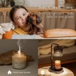 Candle Warmer Lamp with Timer: Black Candle Warming Lamp Height Adjustable Wax Melt Warmer Dimmable Modern Farmhouse New Home Bedroom Decor Mothers Day Housewarming Gift for Women